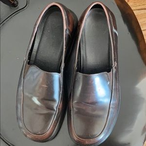Brown platform Dansko loafer